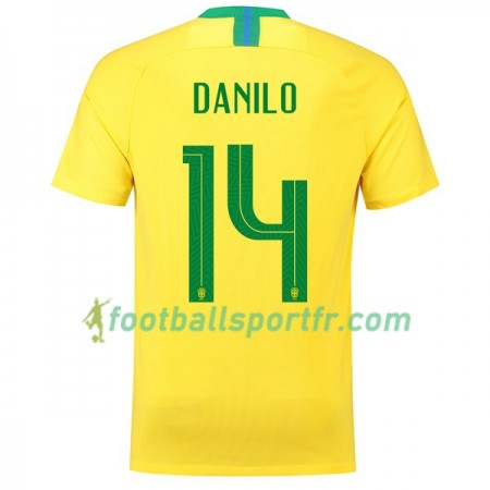 Tenue Brésil Danilo 14 Domicile Coupe du monde 2018 Maillot de Foot